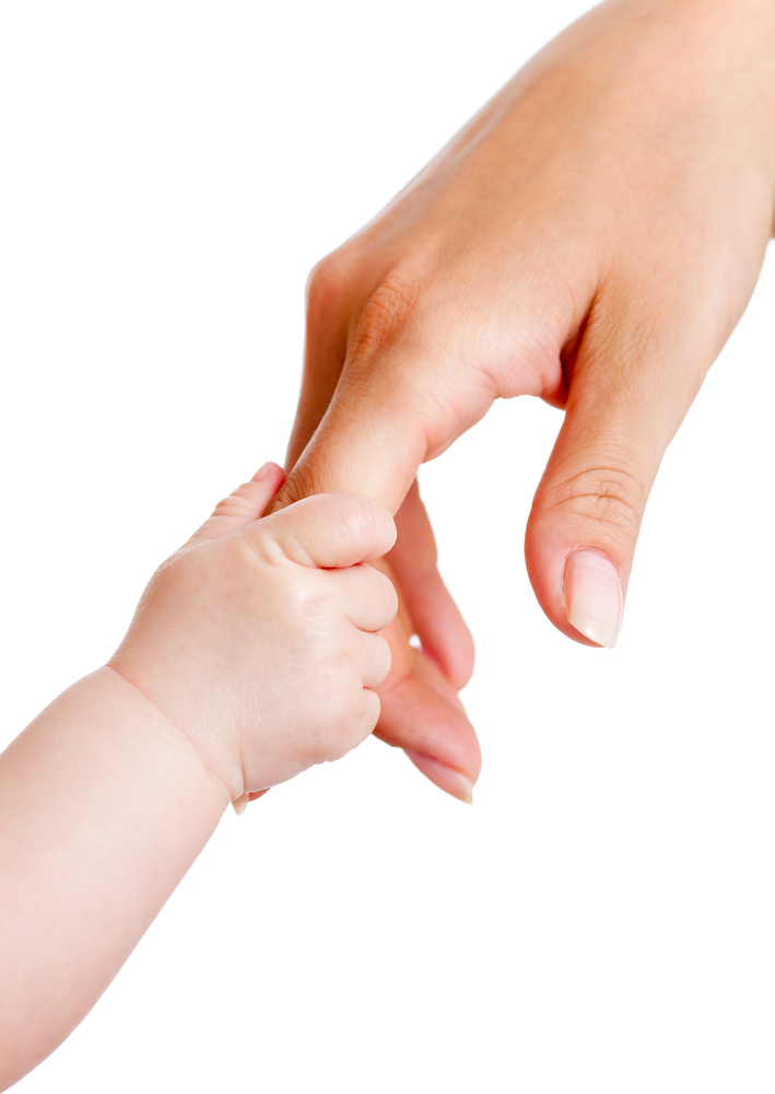 hand baby mother